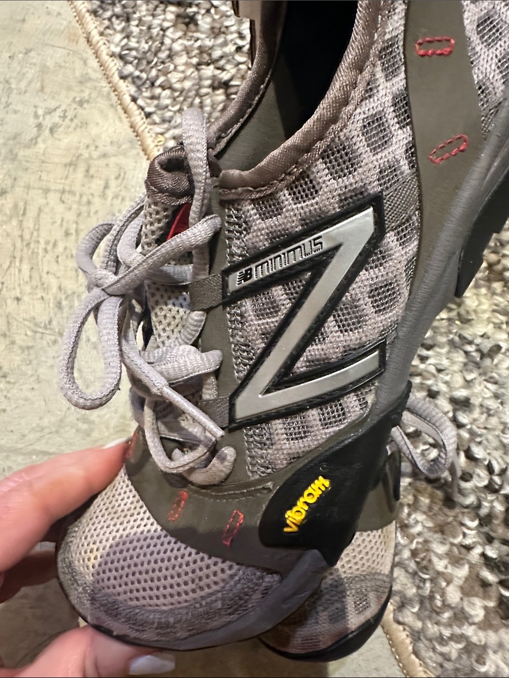 Women Light Gray Mesh Running Sneakers with Black Accents